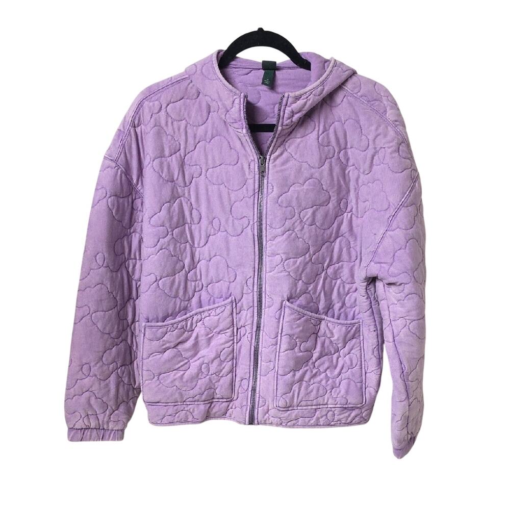 Wild Fable Purple Oversized Quilted Cloud Zip Jacket Womens Size XS NWT